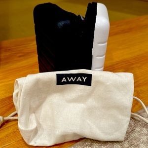 AWAY Mini Cosmetic Case.  Never used. Special edition, white & black two tone